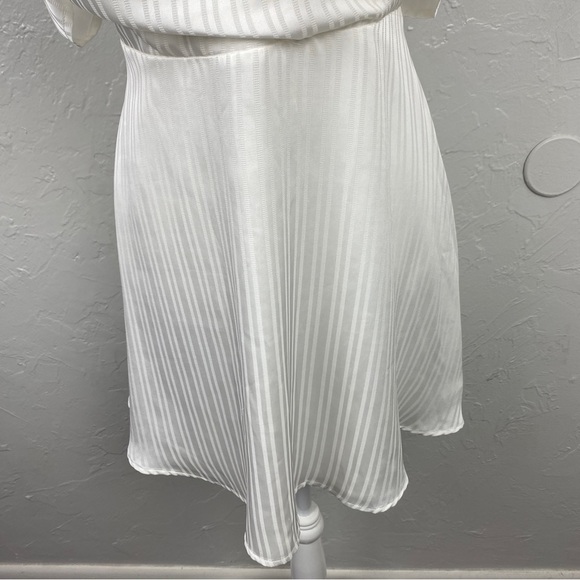 Lulus Dance After Dark White Satin Striped
Skater mini Dress Large - Picture 5 of 10